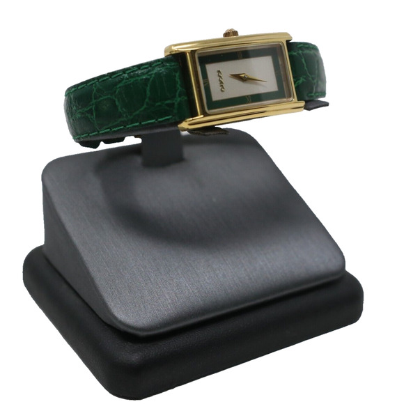 Gucci 2600L Quartz Analog Green Leather Women's Watch Swiss Made GG-A0228P-C025 - Picture 6 of 10